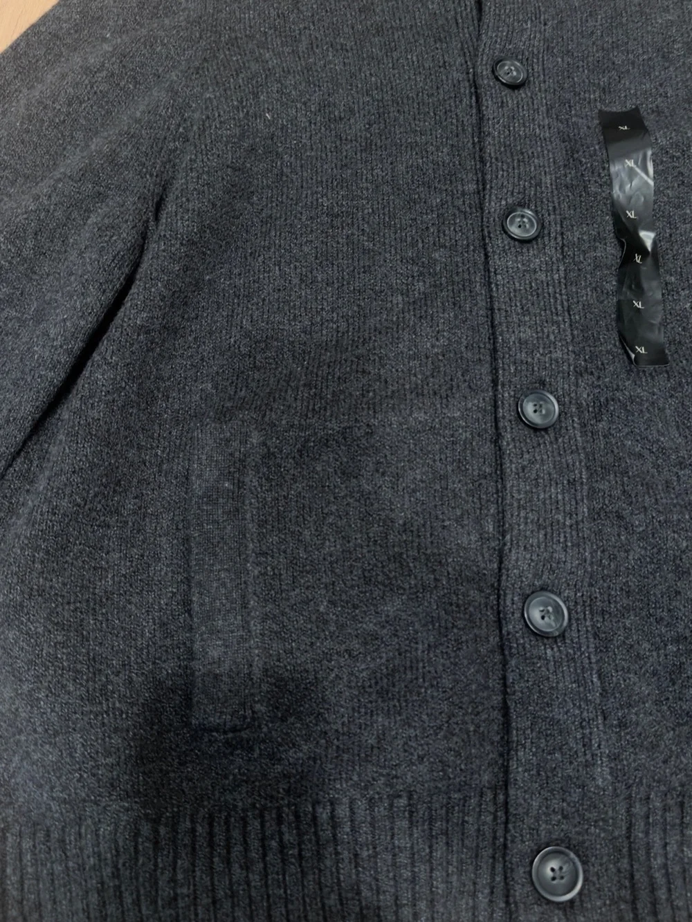 Bannana Republic Men’s Black Button-Up Wool Cardigan Sweater
